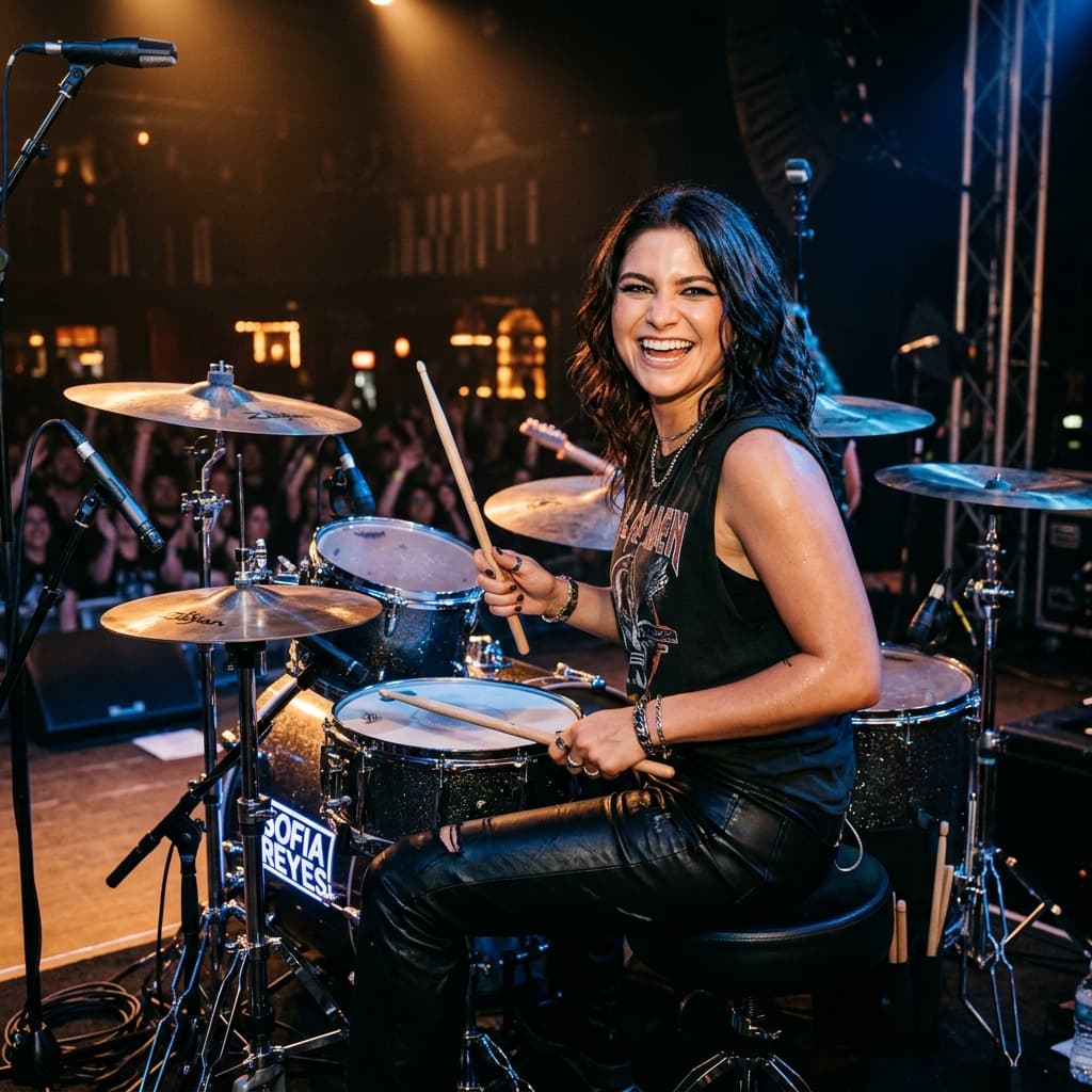 Retrato oficial de Sofia Reyes - Batería & Percusión Acústica
